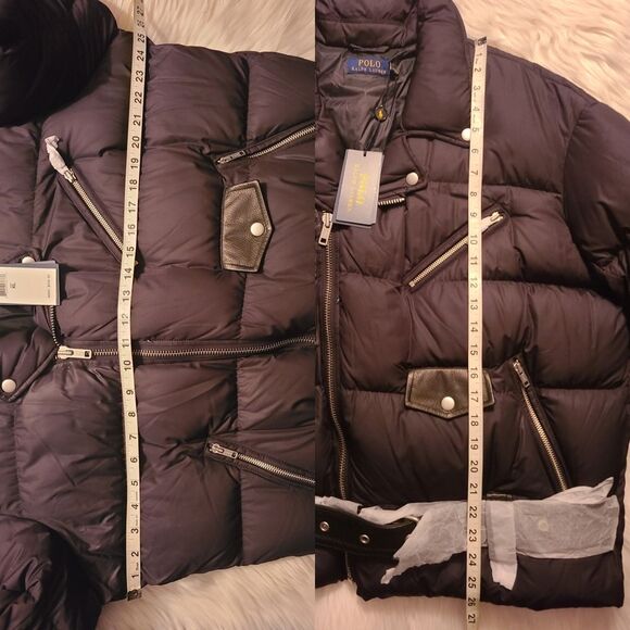 NWT|Polo Ralph Lauren Black Down Fill Moto Puffer Winter Jacket, XL - Picture 11 of 11